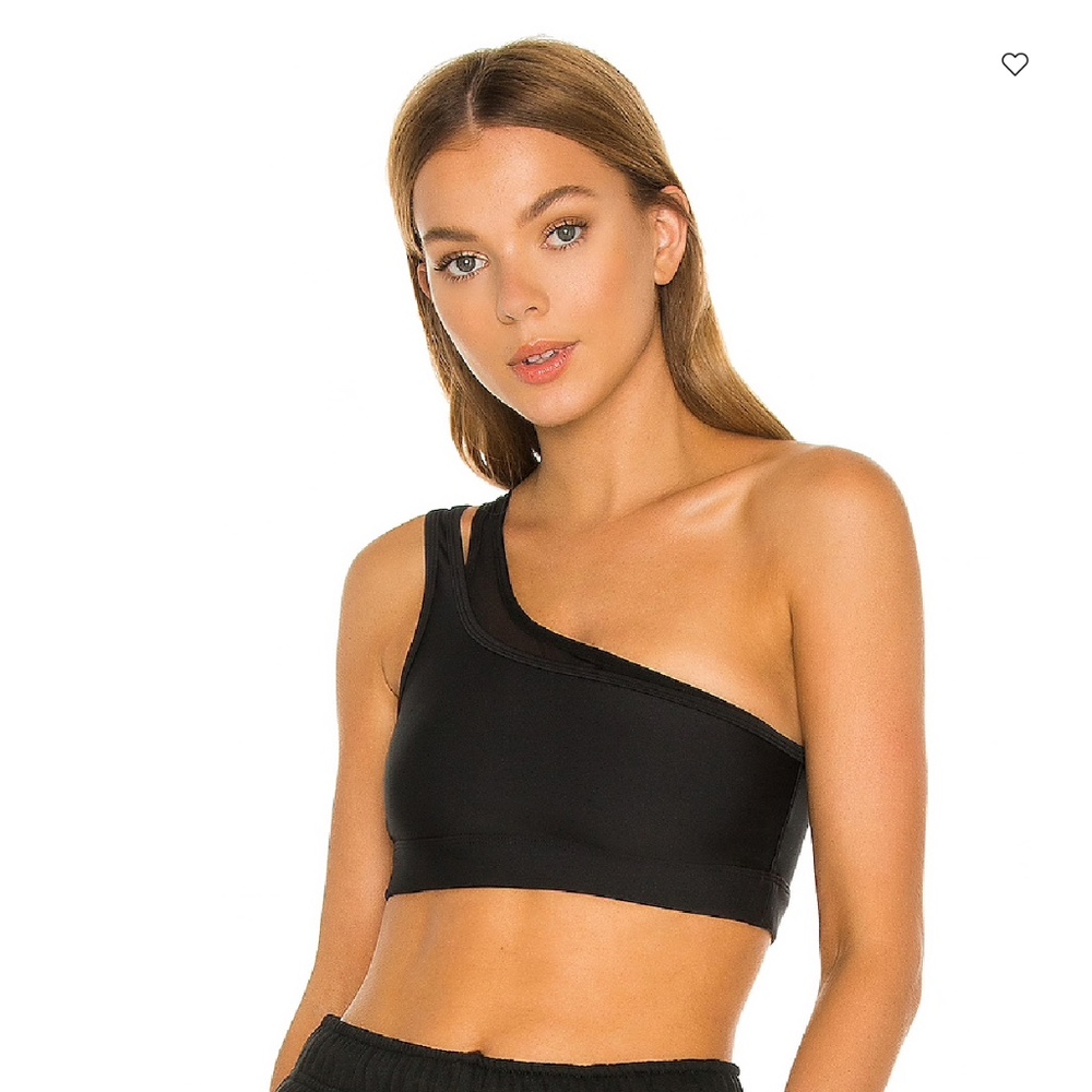 ALO Excite Bra - Black Asymmetric Sports Bra